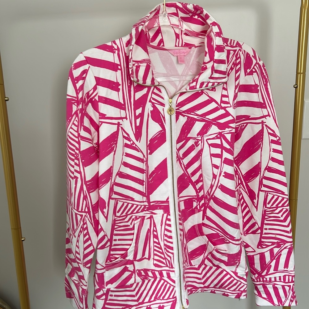 Lilly Pulitzer pink nautical zip up